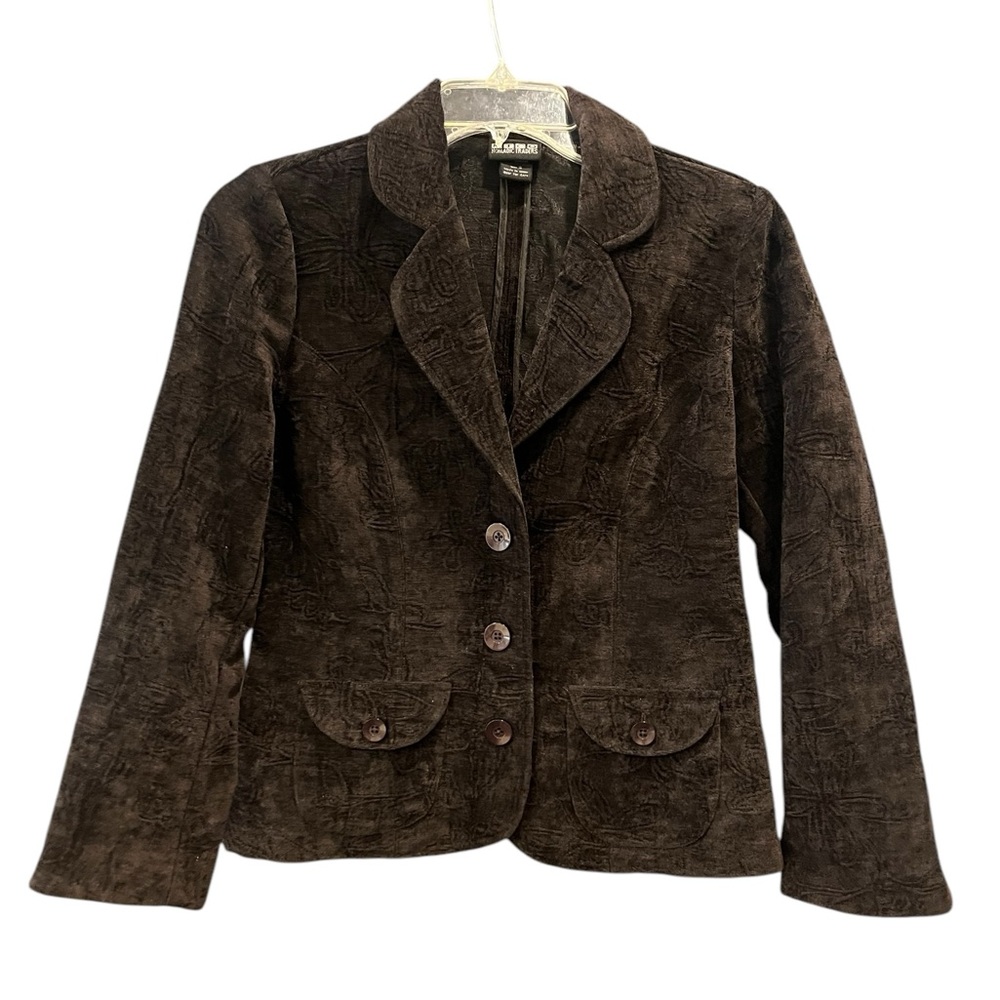 Euc Nomadic Traders Black Patterned Blazer Size S - image 1